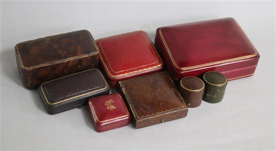 Eight assorted jewellery boxes.